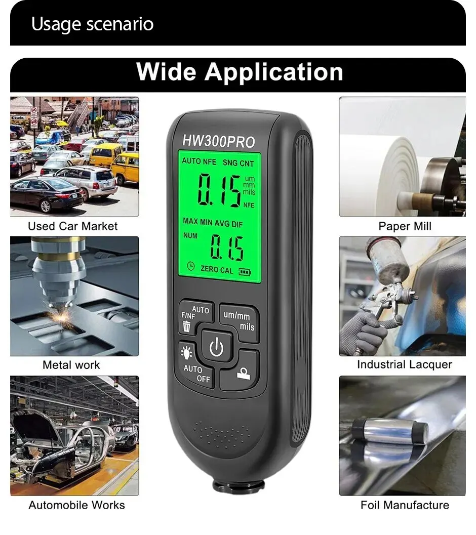 Paint Thickness Gauge - جهاز قياس سماكة الطلاء الأوتوماتيكي HW-300PRO