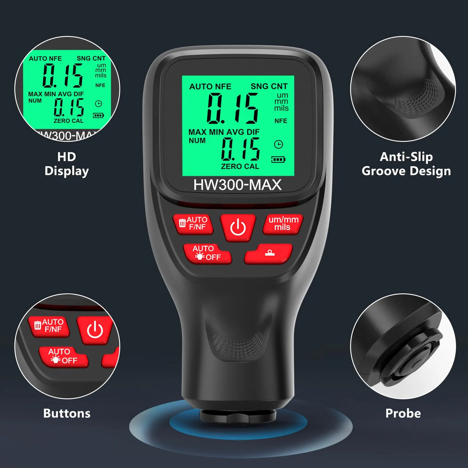 1 مجموعة HW300-MAX طلاء عالية  - مراجعة Paint Thickness Gauge وسعره
